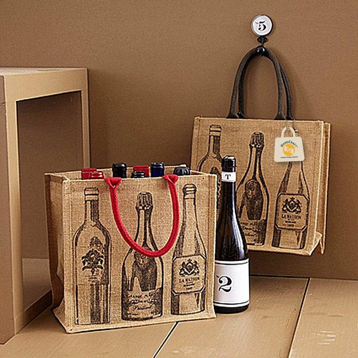 Jute 6 Bottle Bags