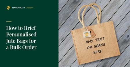 Personalised Jute Bag by HANDCRAFT, personalised for a bulk order