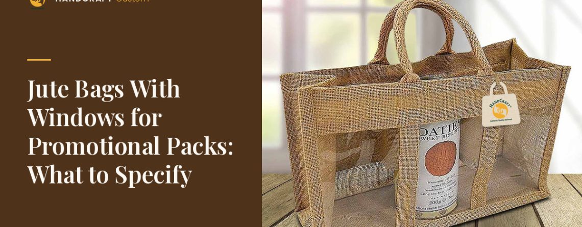 Jute Jar Bag With 3 Windows by HANDCRAFT, window pack for promotional contents
