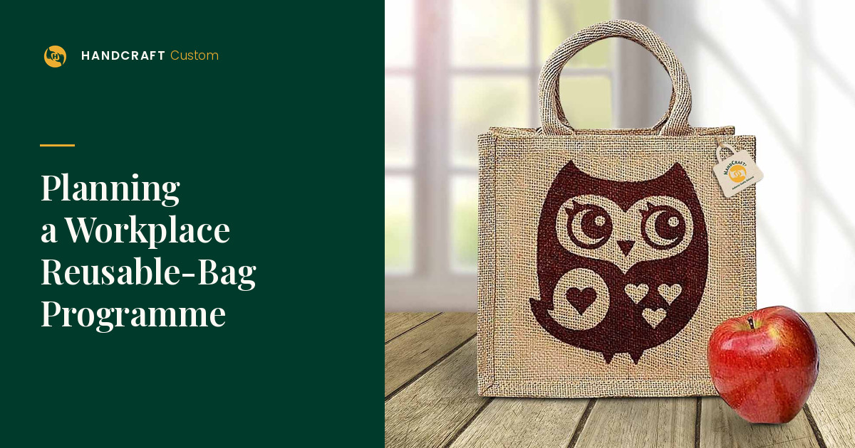 Jute-Lunch-Carry-Bag- by HANDCRAFT, lunch bag for a workplace reusable programme