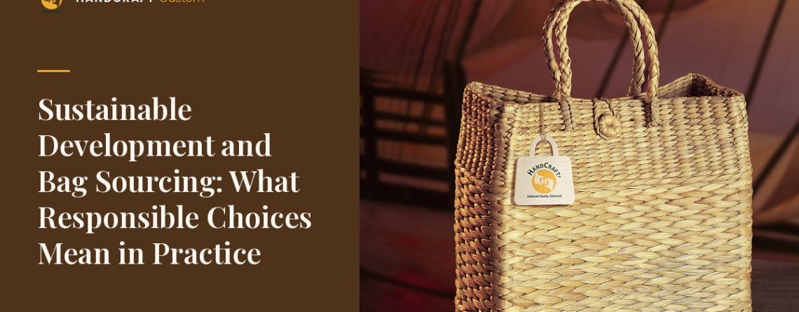 Hand Woven Basket Bag by HANDCRAFT, hand-woven natural-fibre bag – responsible sourcing